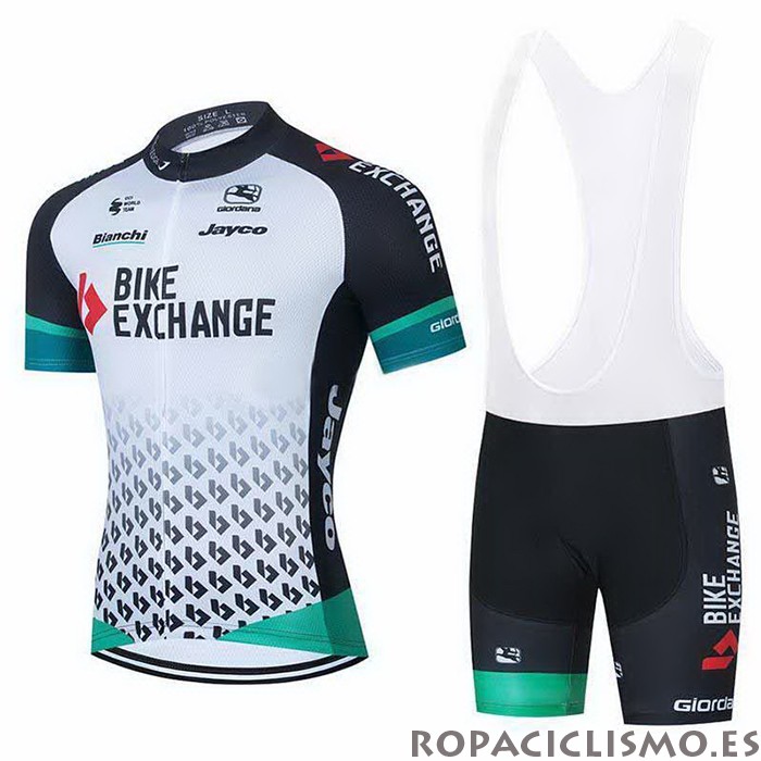 2021 Maillot Bike Exchange Tirantes Mangas Cortas Blanco